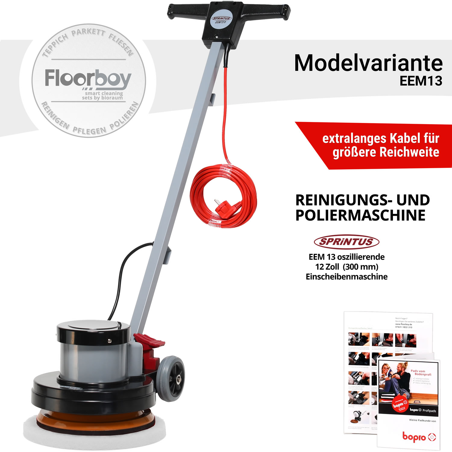Floorboy EEM13 Poliermaschine mit Treibteller