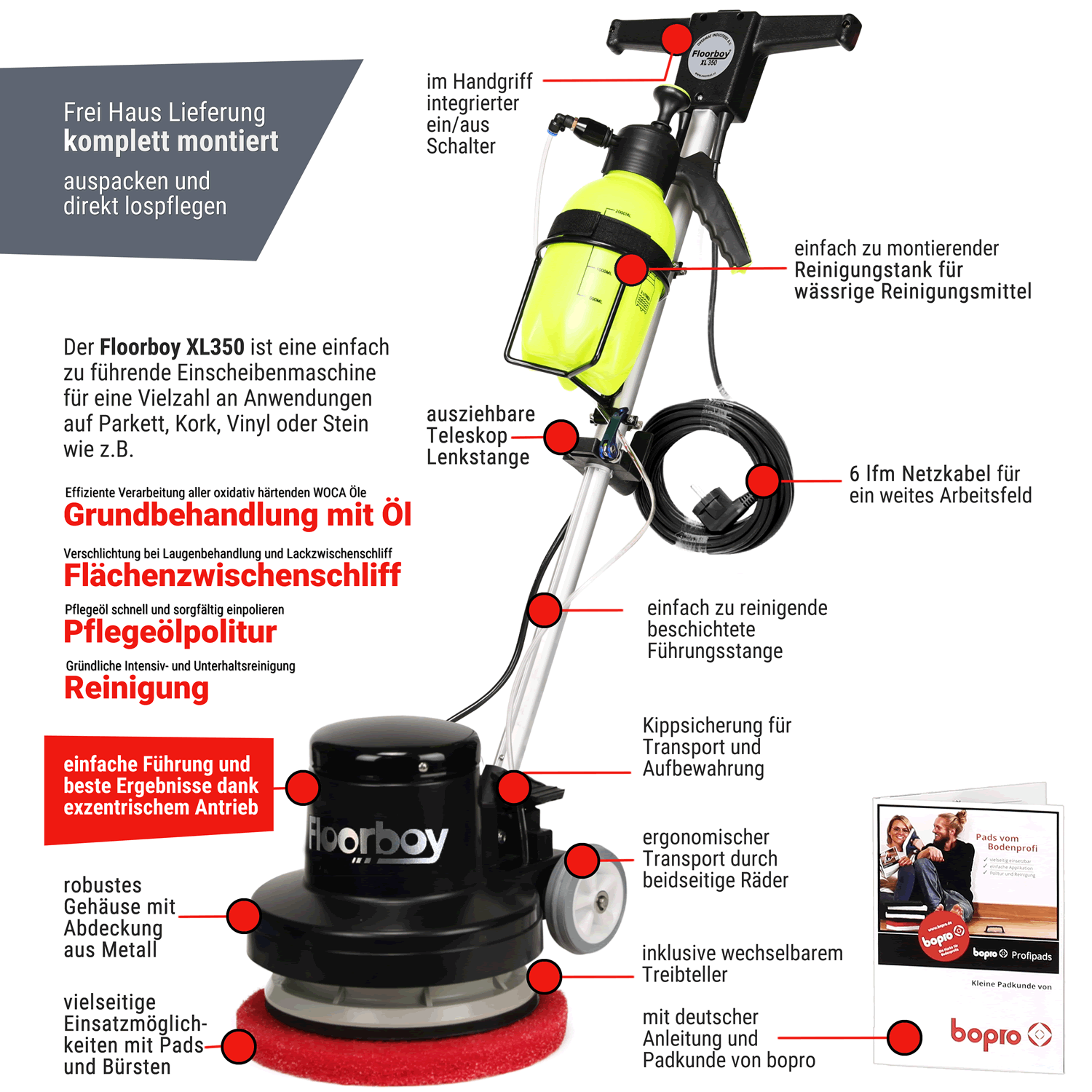 Floorboy XL350 Bürstenset